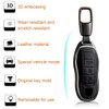 Leather Key Fob Cover Compatible with Boxster Cayenne Panamera Cayman