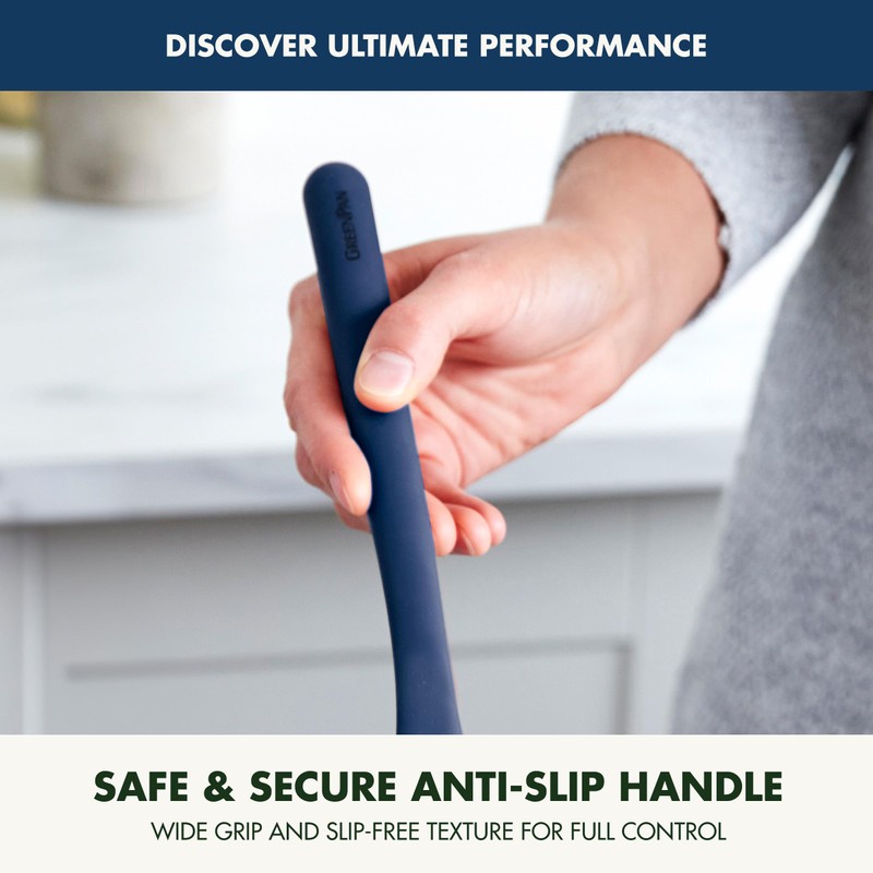 GreenPan Silicone Solid Turner Spatula, Flipping Cooking Kitchen Utensil, Flexible