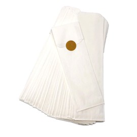 Kraft Churro Bags Plus Stickers for Sealing. 125 Bags for Pretzel Rods, Bakery Treats, or Silverware. Includes Stickers for Labeling and Sealing. Made in USA