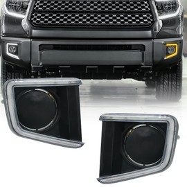 Front Bumper Fog Light DRL for Toyota Tundra 2014-2021 Switchback White Fog Lamp Daytime Running Lights Sequential Amber Turn Signal Light