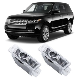2 Pcs Never Fade Door Light Logo, Projection Ghost Shadow Welcome Puddle Light Compatible with Range Rover 2010-2022 Accessories (Black & White)