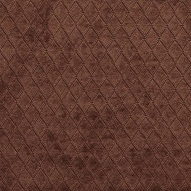 A913 Chocolate Brown Diamond Stitched Velvet Upholstery Fabric by The Yard