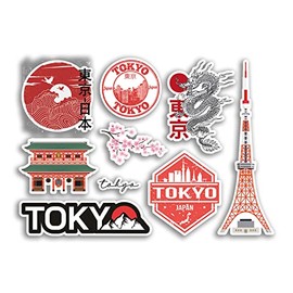 A5 Sticker Sheet Tokyo Vinyl Sticker - City Japan Japanese Stamps Landmarks Culture Holiday Travel #78504
