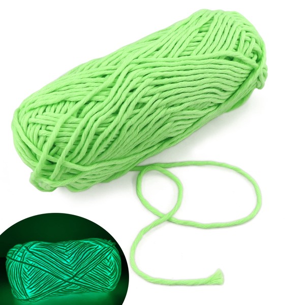 Auvoau Glow in The Dark Yarn,Crochet Yarn Bulk 60 Yards