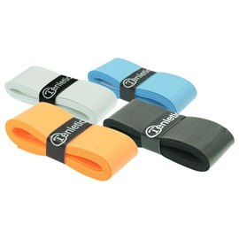 Tenletic MegaGripper Racket Overgrip Tape – Orange, Blue, Black, White – 4-Pack – 0.65 mm Thickness – for Tennis, Squash, Badminton and Other Racquet Sports