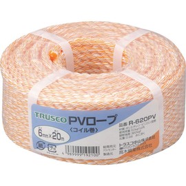 TRUSCO(トラスコ) PVロープ 黄 6mm×20m 3つ打タイプ R-620PV