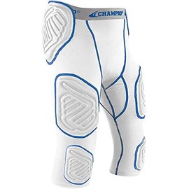 CHAMPRO Bull Rush 7-Pad Girdle, White, Grey Inset, Adult 3X-Large