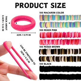 KEYRI Pack of 400 Hair Bobbles Girls Mini Hair Bobbles Colourful Hair Accessories Girls Durable Hair Clips Girls No Damage Cute Kknekki Hair Scrunchies for Babies Toddlers Children and Girls