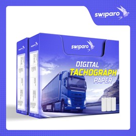 SWIPARO - Certified Tacho Rolls - Tachograph Paper - Thermal Paper for All Digital Truck Tachographs/Tachographs - 57/8 mm (6 Rolls)