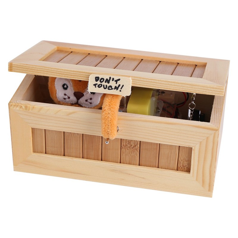 Wooden USB Electronic Box Cute Tiger Funny Interactive Stress Relief
