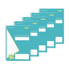 Showa Notebook, Japonica Custom Study Book, English Ruled, 13 Tiers (0.14 inch (3.5 mm) Ruled, Semi B5, Pack of 5 Books 00313202*5