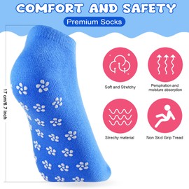 SATINIOR 30 Pairs Non-Slip Skid Socks Yoga Socks with Grips Soft Colorful Sport Socks for Women Men Yoga Barre, 10 Colors (Large, Flower Style)