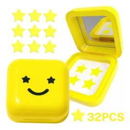 Abigale Parches Amarillos Estrella para Espinillas y Acné, 32 Piezas, Resistentes al Agua, Invisibles, para Piel Grasa, Absorben Impurezas, Cuidado Facial Diario