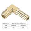 sourcing map Brass Hose Barb Fitting Elbow 5/16 Inch x