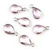 10pcs July Ruby Birthstone Charms 14x8mm Teardrop Crystal Beads Silver