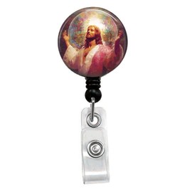 God Retractable ID Card Badge Holder with Alligator Clip, Name Nurse Decorative Badge Reel Clip on Card Holders