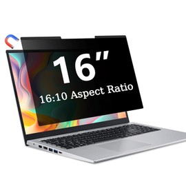 ZOEGAA Magnetic Laptop Privacy Screen 16 Inch, Removable 16:10 Laptop Screen Privacy Shield, Anti Spy, Anti Glare, Blue Ray Reduction, Compatible With HP/Dell Acer/Asus/Lenovo Privacy Screen 16 Inch