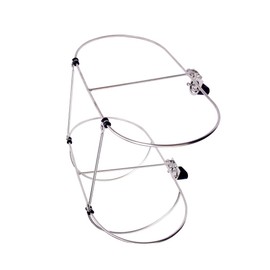 Mojiate Stainless Steel Boat Fender Holder, Double Fender Rack for for Yacht, Ship and Boat, Folding Fender Holder to Attach Standard 7/8"-1" Railing, Holding 2 Fenders (11'')