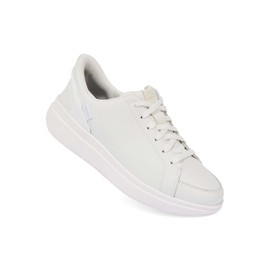 Kizik Womens Shoes: Sydney - Comfortable, Breathable, Casual Slip On Sneakers, Full Grain Tumbled Leather, Hands Free Convenience in a Timeless Style - White Wide W10.5