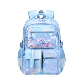 ZHANAO Girls Backpack with Bow Heart-shaped School Bag Lightweight Waterproof Bookbags with Multiple Pockets