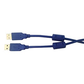 MULTICOMP MC002463 USB Cable, with Ferrite Beads, USB Type A Plug, USB Type A Plug, 3 m, 9.8 ft, USB 2.0, Blue