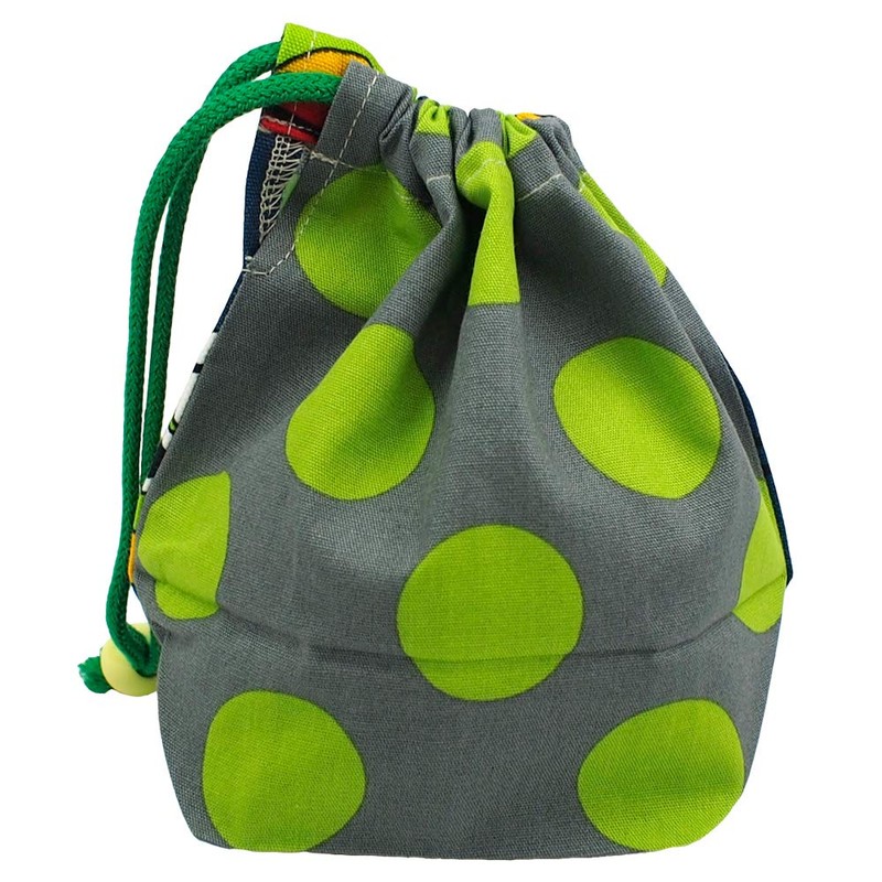 Nordic Animal Navy Drawstring Bag (Small), navy, Japanese