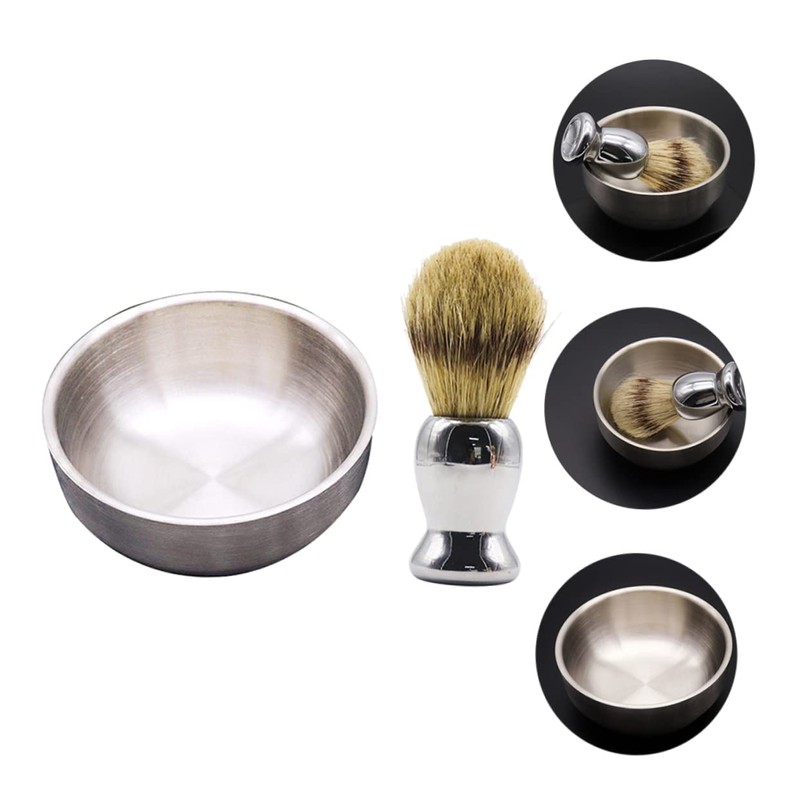Mikinona Complete Wet Shaving Kit Men Bristle Brush Stainless Steel
