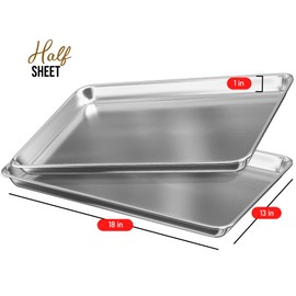 Eatex Aluminum Baking Sheet Set,12 Pack Cookie Sheet Set, 18” x 13” Steel Baking Pan Set, Quality Cookie Sheets for Baking Nonstick, Half Sheet Baking Pans Set, Baking Sheets for Oven, Half Sheet Pan