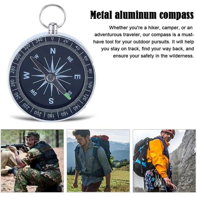 Pocket Compass, Mini Portable Compass, Hiking Compass, Navigation Walkers Camping