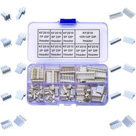 Yoeruyo 2.5mm DIP Header Compatible with Molex Connector Kit, MX2.54 2/3/4/5/6/7/8/9/10/12P KK 254 KF2510 DIP Header Through Hole Top Type Vertical Header (MX2.54-KF2510-DIP-Ver)