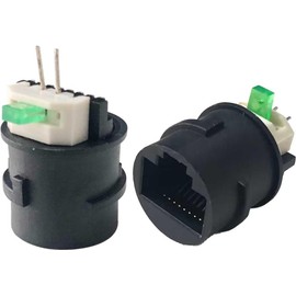 Audiofan RJ45 Female Connector Receptacle Soldering High Speed Gigabit Compatible, Self-made, 2-Piece Set, 1.0 x 0.7 inches (25 x 18 mm)
