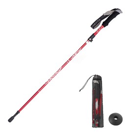 Hiking Pole, Foldable Trekking Pole, Lightweight Trekking Poles, Walking Poles with Rubber Buffers, Telescopic Poles, Adjustable 110-130 cm, Hiking Poles for Men and Women, for Hiking, Camping,