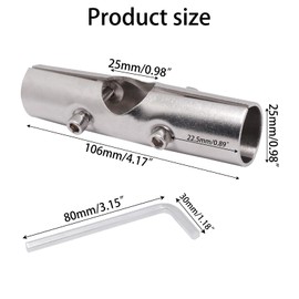 BENLIUDH 2pcs Stainless Steel Joint Pipe Clamps, 3-Way Pipe end Clamp Connectors fits OD 1inch or 25MM