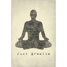Just Breathe, mindfulness meditation poster print
