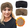 DRESHOW Women's Winter Headbands, Knitted Hair Band, Ear Warmers, Thick Fleece Lining, Thick Headwrap, Headband for Women, 2 pieces set 82-04