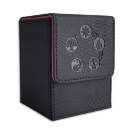 Wenxiaw Deck Box Compatible with Mtg Cards, Trading Card Box for 110 TCG Cards, Playing Card Box, Trading Card Storage Boxes, Deck Boxes Cards for Collecting, PU Leather Card Box