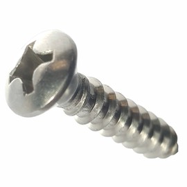 #10 x 3/4" Oval Head Sheet Metal Screws, Phillips Drive, Stainless Steel 18-8, Full Thread, Bright Finish, Self-Tapping, Quantity 100 by Fastenere