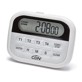 CDN 4-Event Timer & Clock Digital Timer, White