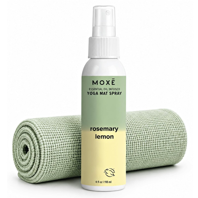 MOXĒ Yoga Mat Cleaner, Rosemary & Lemon Essential Oils, Safe