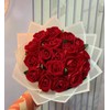 Isquene [25PCS] Deep Red Roses Artificial Flowers with Long Stem