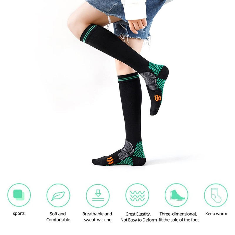 Compression Socks (2 Pair) for Men and Women 20-30 mmHg