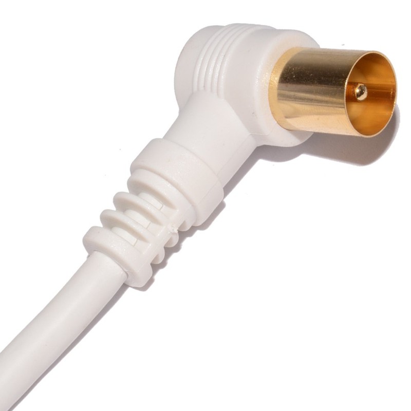 kenable RF Right Angle TV Aerial Freeview Plug Video Cable