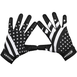 American Flag Baseball Batting Gloves - Men's & Youth Unisex (Black Stars & Strips, Adult X Large)