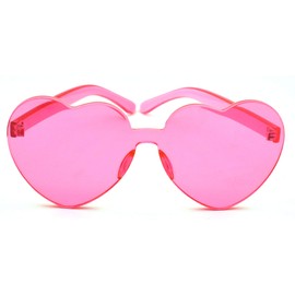 JUSLINK Love Heart Shaped Sunglasses for Women(Pink)