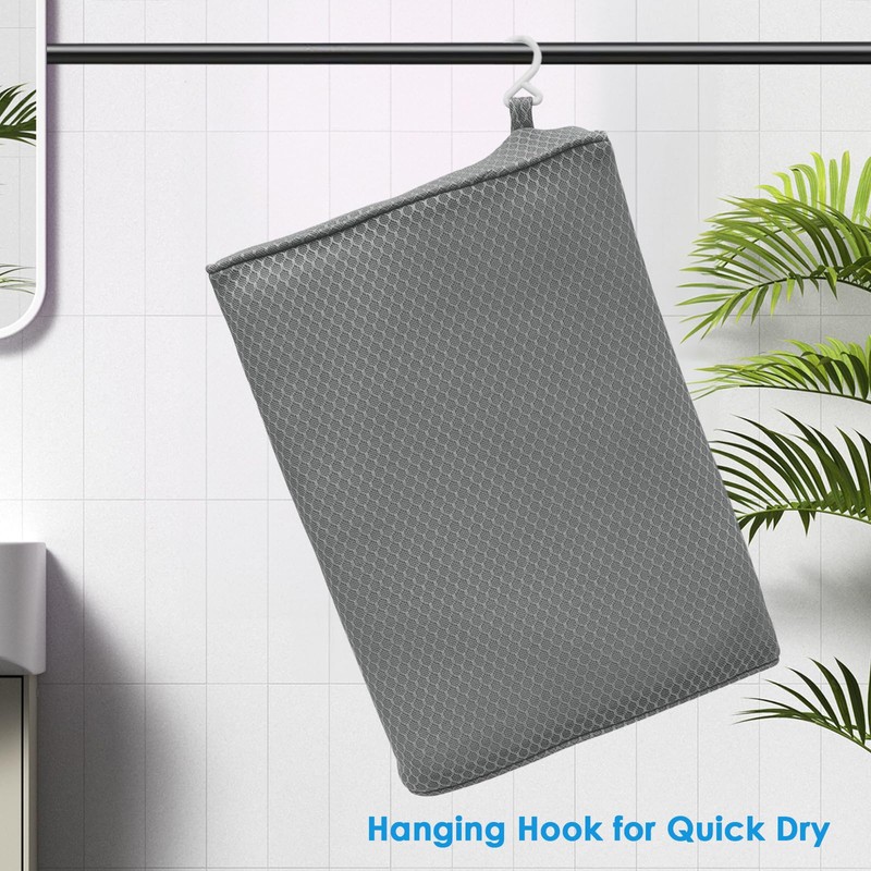 AEROiVi Shower Seat Cushion Non-Slip Silicone Bottom 3D Mesh Washable