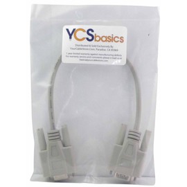 YCS Basics 1 Foot DB9 9 Pin Serial / RS232 Male/Female Extension Cable