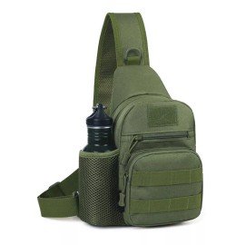 Unbranded Outdoor Military Tactical Backpack Sling Bag Mini Molle Pouch EDC Waist Pack Bag - Army Green