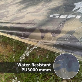 GEERTOP Large Hammokc Rain Fly Shelter 17 x 10ft Waterproof Camping Tarp Awning for Outdoor Backpacking Hiking Survival Travel Camo