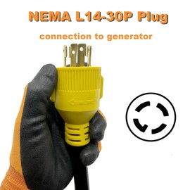 Suplevel 10 FT NEMA L14-30P to 6-50R Welder Adapter Plug Extension Cord, 4 Prong 30 Amp Twist-Lock Generator Male to 3 Prong 50 Amp Welder Female Cord, 10 AWG, Heavy Duty, ETL Listed