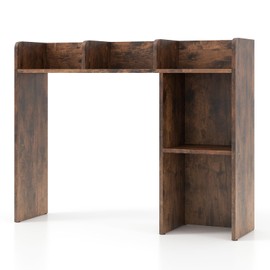 IFANNY Desk Hutch, Desktop Shelf with 5 Shelves, Desk Bookshelf w/Anti-Toppling Devices, Wood Table Top Shelf, Desk Organizer Shelf, Small Desk Shelf for Study, Office, Dorm (Rustic Brown, 5 Shelves)